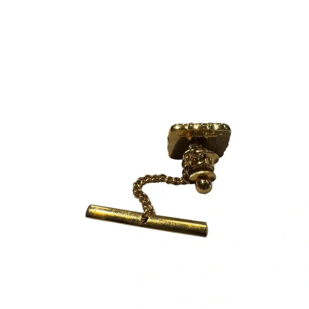 Wedgewood Gold and Blue Ship Design Tie Tack